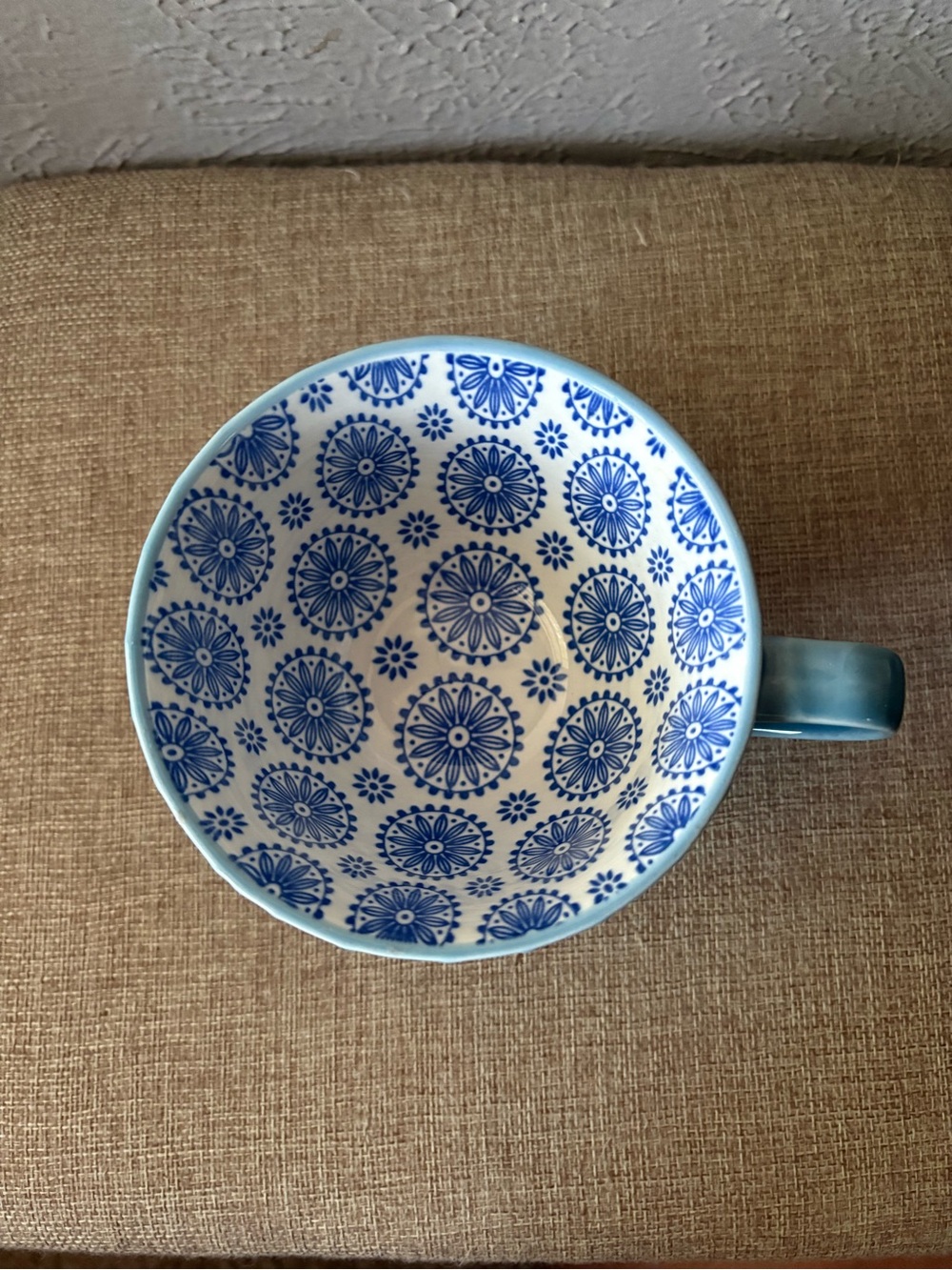Blue Patterned Ceramic Mug - Home Art